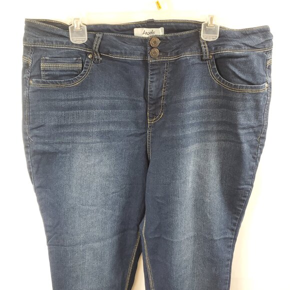 Angels Forever Young Womens Sz 18W Dark Blue Wash Skinny Jeans - Picture 2 of 12
